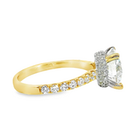 18kt Two-Tone Lab-Grown Round Diamond and Natural Round Diamonds Engagement Ring (3.75ct)
