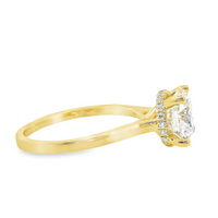 18kt Yellow Gold Lab-Grown Round Diamond and Natural Round Diamond Engagement Ring (2.15ct)