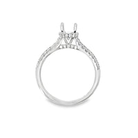 18kt White Gold Hidden Halo Diamond Semi-Mount Ring (.38ct)