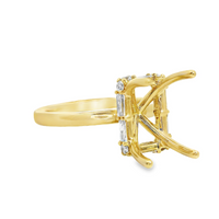 18kt Yellow Gold Natural Baguette Diamond Semi-Mount Ring (.13ct)