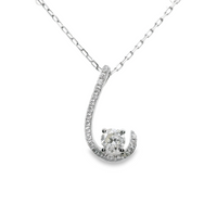 18kt White Gold Natural Diamond Free Form Pendant (0.58ct)