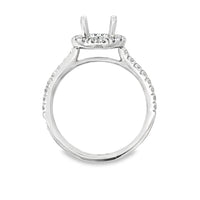 18kt White Gold Halo Natural Diamonds Semi-Mount Ring (0.23ct)