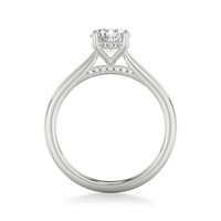 14kt White Gold Natural Round Diamond Semi-Mount Ring (.12ct)