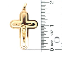 18kt Yellow Gold Italian Made 52mm Cross Pendant (11.45g)