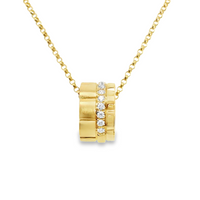 18kt Yellow Gold Natural Round Diamond Wheel Pendant (.08ct)