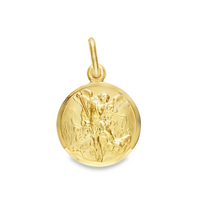 18kt Yellow Gold 15mm Italian Made St. Michael Medal (2.7g)