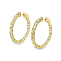 14kt Yellow Gold Lab-Grown Round Diamond Medium Hoop Earrings (2.00ct)