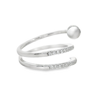 18kt White Gold Natural Round Diamond Nail Ring (.45ct)