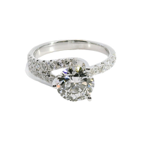 18kt White Gold Contemporary Natural Diamonds Semi-Mount Ring (0.71ct)