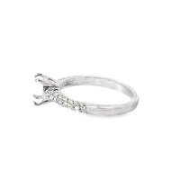 18kt White Gold Natural Round Diamond Semi-Mount Ring (.43ct)