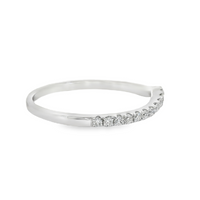 14kt White Gold Natural Round Diamond Curved Wedding Ring (.22ct)