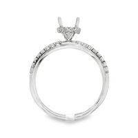 18kt White Gold Full-Cut Diamond Hidden Halo Semi-Mount Ring (.26ct)