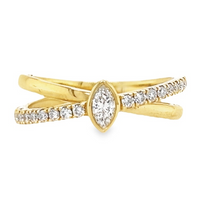 18K Yellow Gold Marquise Diamond Ring (.15ct)