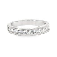 18K White Gold Natural Round Diamond Wedding Ring (.67ct)