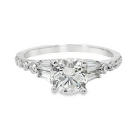 18kt White Gold Natural Round Diamond Engagement Ring (1.39ct)