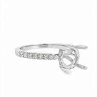 18kt White Gold Full-Cut Diamond Hidden Halo Semi-Mount Ring (.27ct)