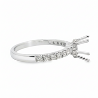 18kt White Gold Full-Cut Diamond Hidden Halo Semi-Mount Ring (.36ct)