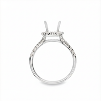 18kt White Gold Full Cut Diamond Halo Semi-Mount Ring (.47ct)
