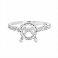 18kt White Gold Full-Cut Diamond Hidden Halo Semi-Mount Ring (.27ct)