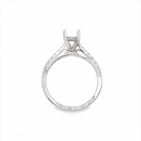 18kt White Gold Hidden Halo Natural Diamonds Semi-Mount Ring (0.29ct)