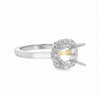 18kt Two-Tone Full-Cut Diamond Halo Semi-Mount Ring (.17ct)