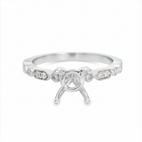 18kt White Gold Full-Cut Diamond Semi-Mount Ring (.13ct)