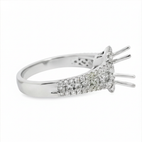 18kt White Gold Round Diamond Halo Semi-Mount Ring (.77ct)