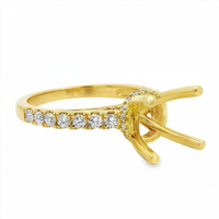 18kt Yellow Gold Full-Cut Round Diamond Hidden Halo Semi-Mount Ring (.47ct)