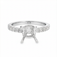 18kt White Gold Full-Cut Diamond Hidden Halo Semi-Mount Ring (.38ct)