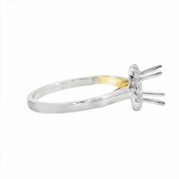 18kt Two-Tone Full-Cut Diamond Halo Semi-Mount Ring (.17ct)