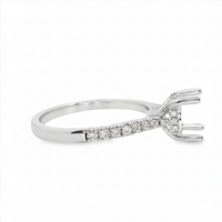 18kt White Gold Full-Cut Diamond Hidden Halo Semi-Mount Ring (.27ct)