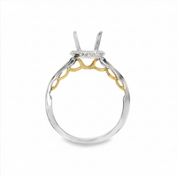 18kt Two-Tone Full-Cut Diamond Halo Semi-Mount Ring (.17ct)
