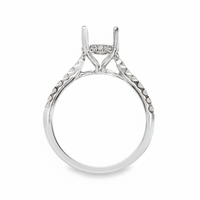 18kt White Gold Full-Cut Diamond Hidden Halo Semi-Mount Ring (.27ct)