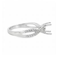 18kt White Gold Natural Diamond Twisted Shank Semi-Mount Ring (.23ct)