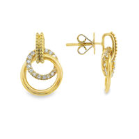 18kt Yellow Gold Natural Round Diamond Drop Earrings (.23ct)