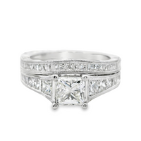 14kt White Gold Natural Princess Diamond Engagement Rings (2.33ct)
