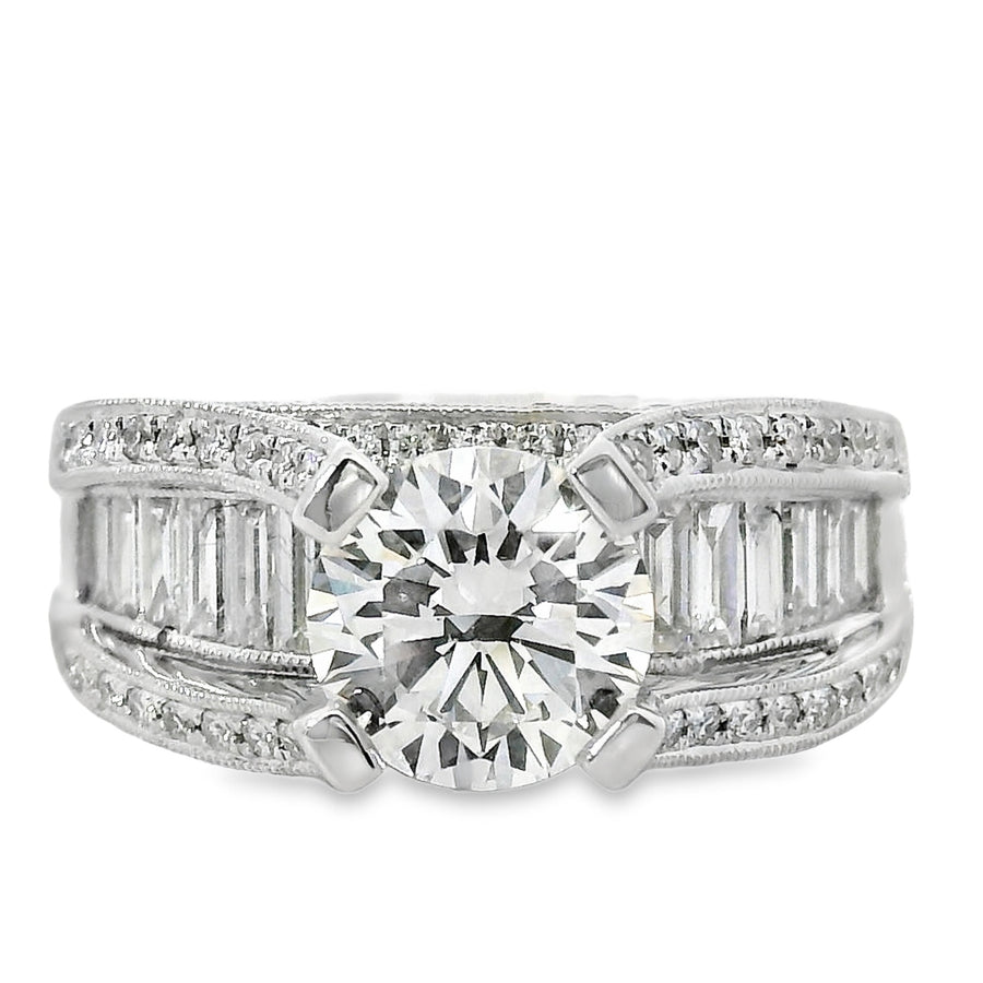 18kt White Gold Lab-Grown Round Diamond Engagement Ring (2.68ct)