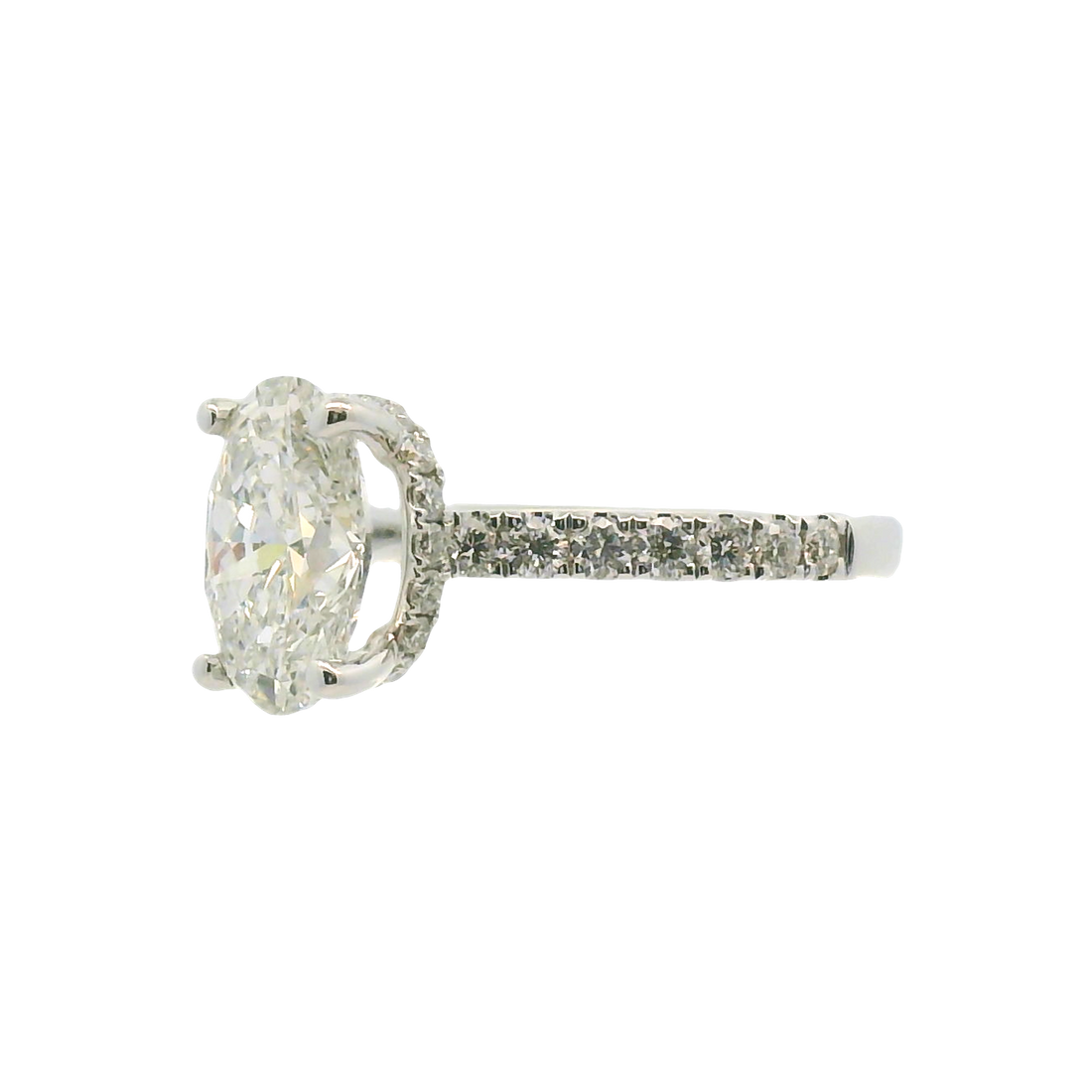18kt White Gold Hidden Halo Natural Diamonds Semi-Mount Ring (0.58ct)