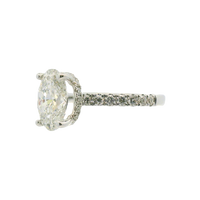 18kt White Gold Hidden Halo Natural Diamonds Semi-Mount Ring (0.58ct)