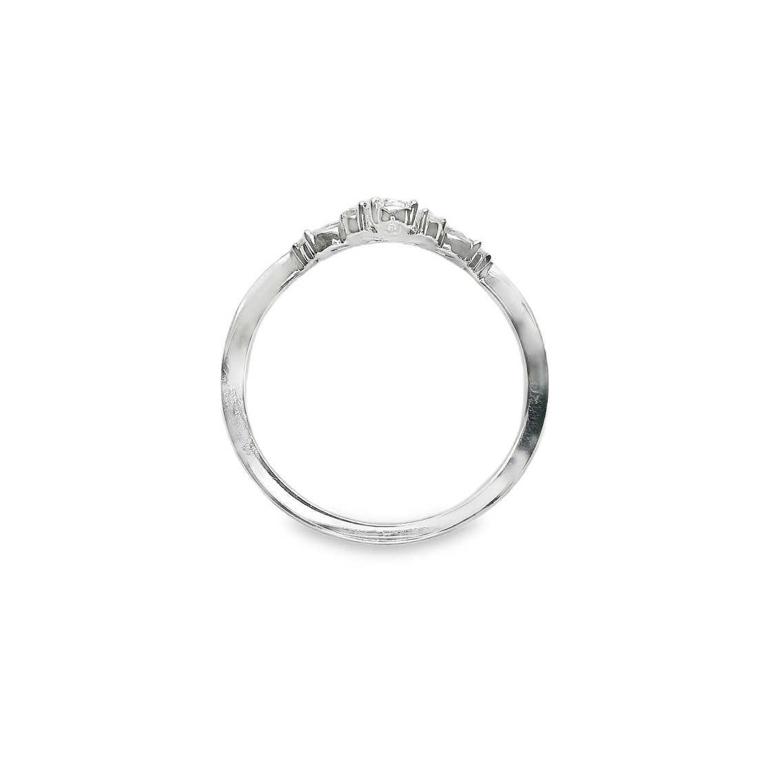 Platinum Natural Pear & Marquise Diamond Wedding Ring (.23ct)