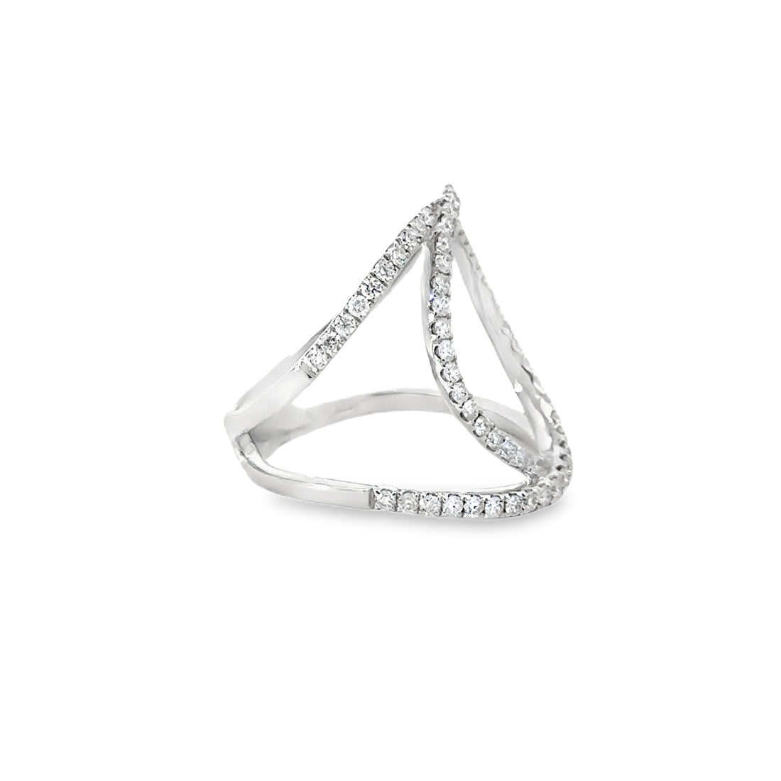 18kt White Gold Natural Diamond Free Form Ring (0.8ct)