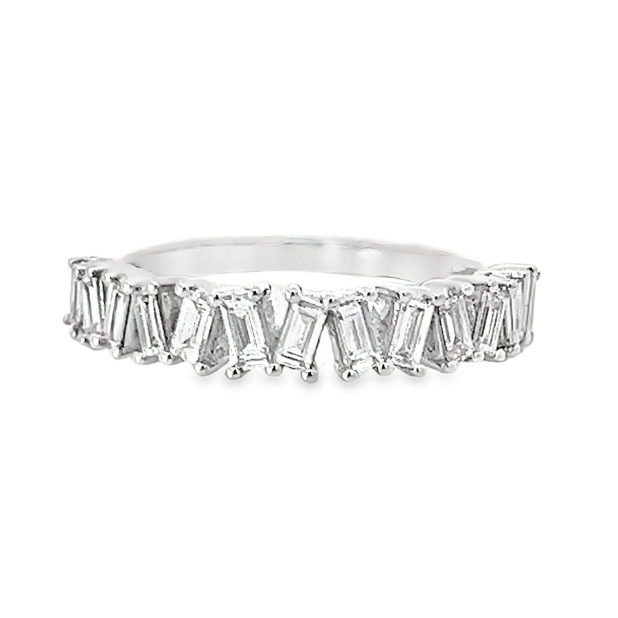 18K White Gold Baguette Diamond Wedding Ring (.51ct)