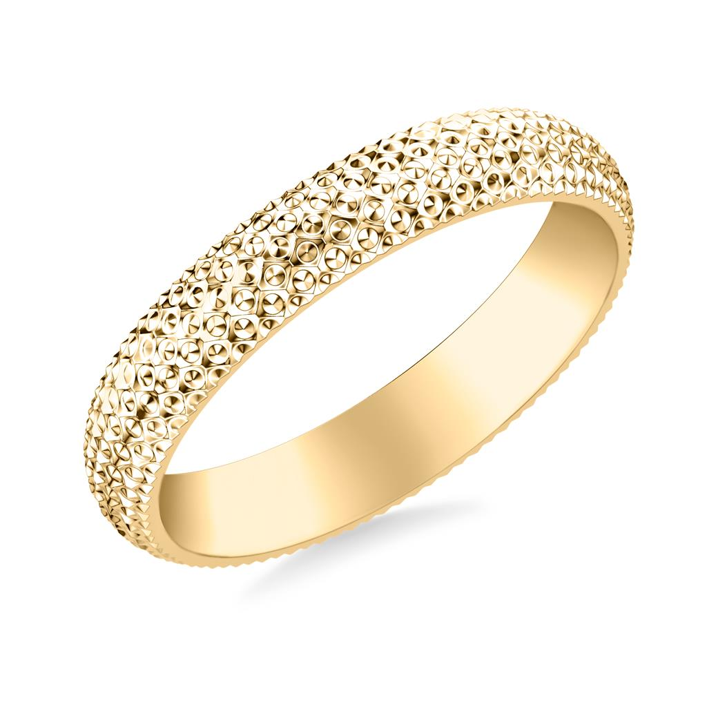 Goldman 14kt Yellow Gold 4mm Diamond Cut Finish Wedding Ring