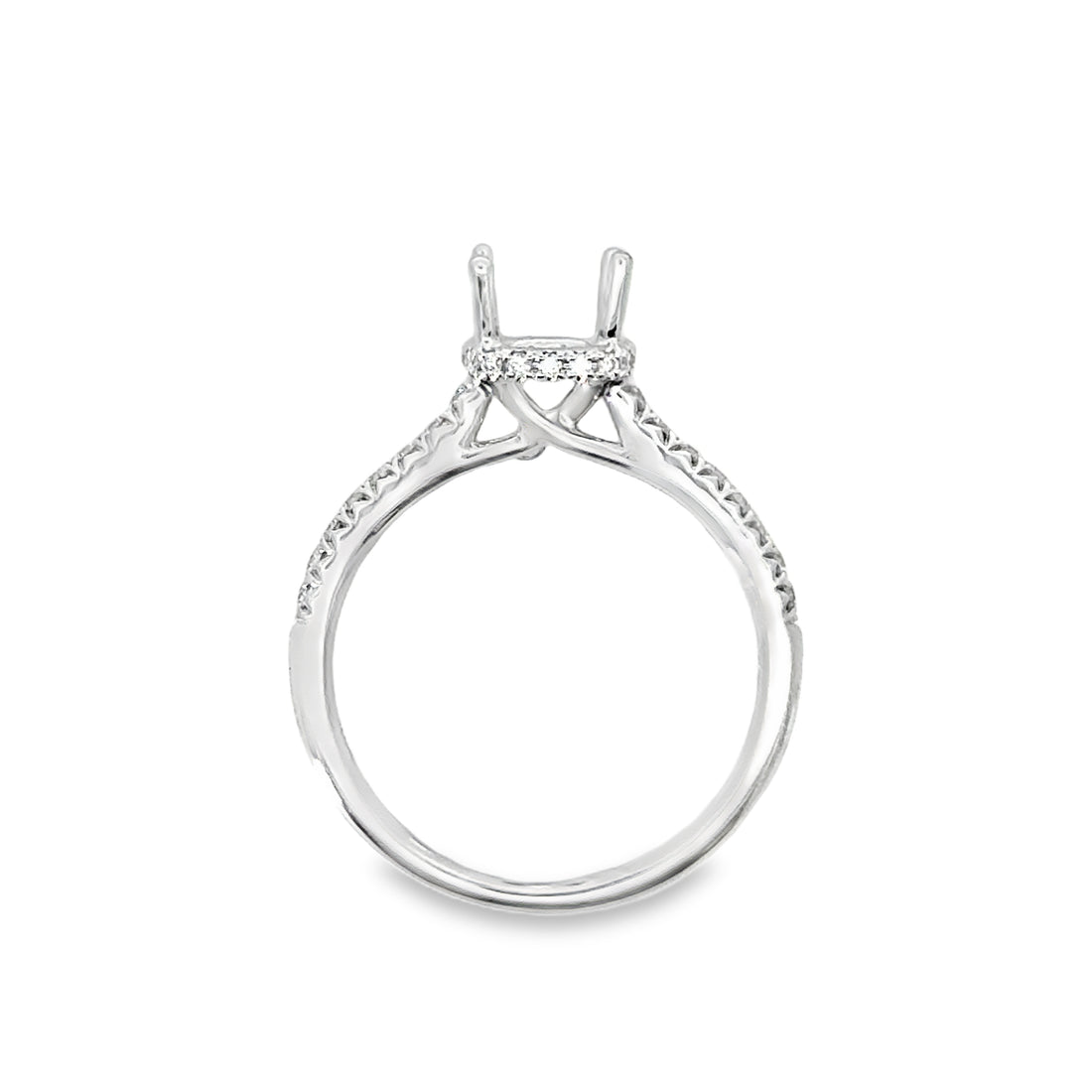 18kt White Gold Natural Round Diamond Semi-Mount Ring (.26ct)