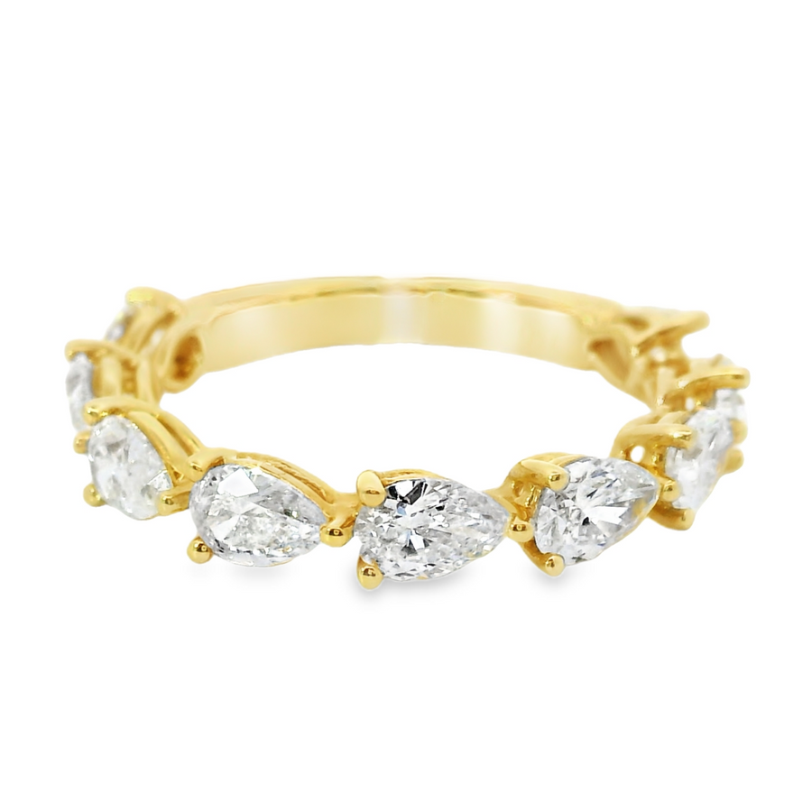 18kt Yellow Gold Pear Brilliant Diamond Wedding Ring (1.66ct)
