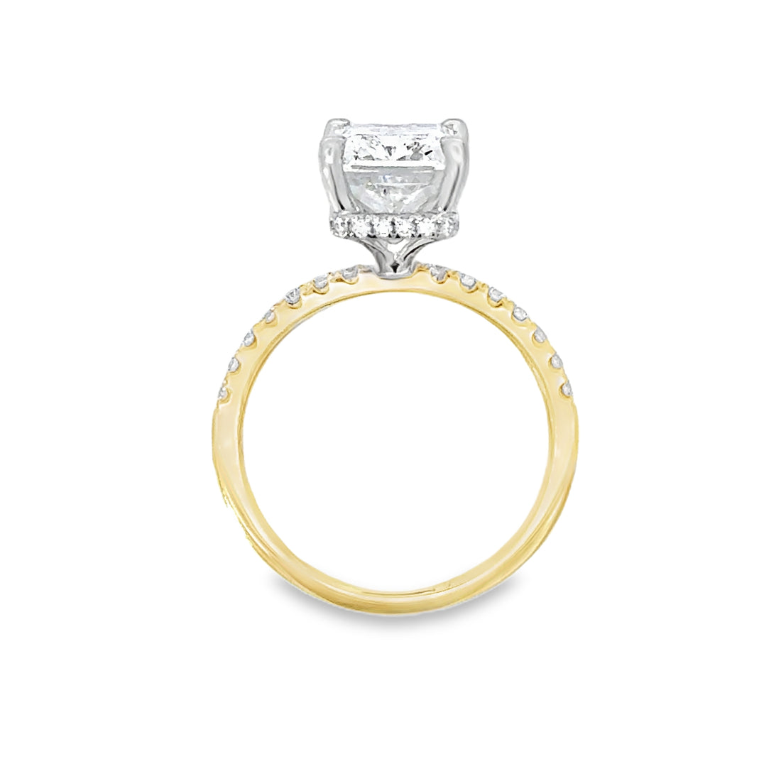 18kt Tu-Tone Gold Lab-Grown Radiant Diamond Engagement Ring (4.35ct)