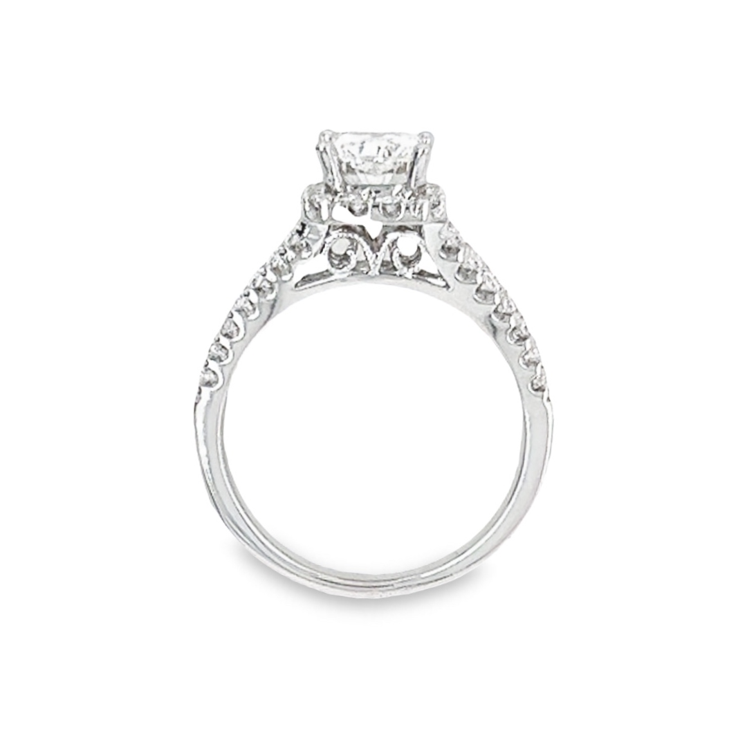 18K White Gold Natural Radiant Diamond Engagement Ring (1.99ct)