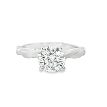 14K White Gold Lab-Grown Round Diamond Engagement Ring (1.32ct)