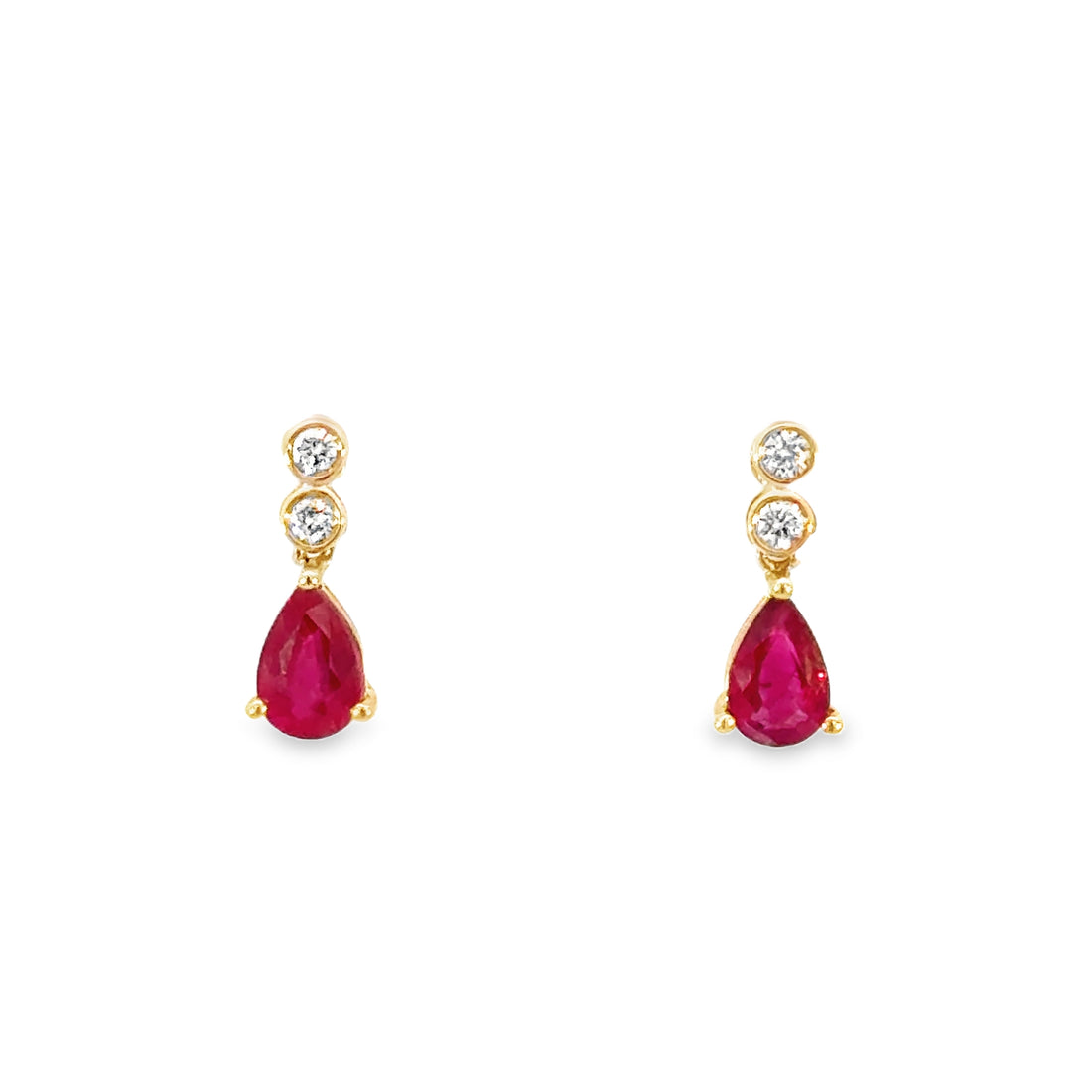 18kt Rose Gold Natural Diamond and Ruby Earrings (1.13ct)