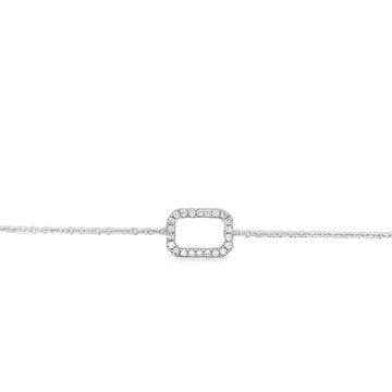 18kt White Gold Natural Diamond Cable Link Bracelet (0.18ct)